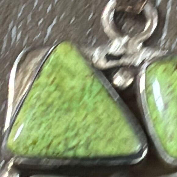 Russell Sam Navajo 925 silver green turquoise pendant necklace 4 stone western - Picture 8 of 13